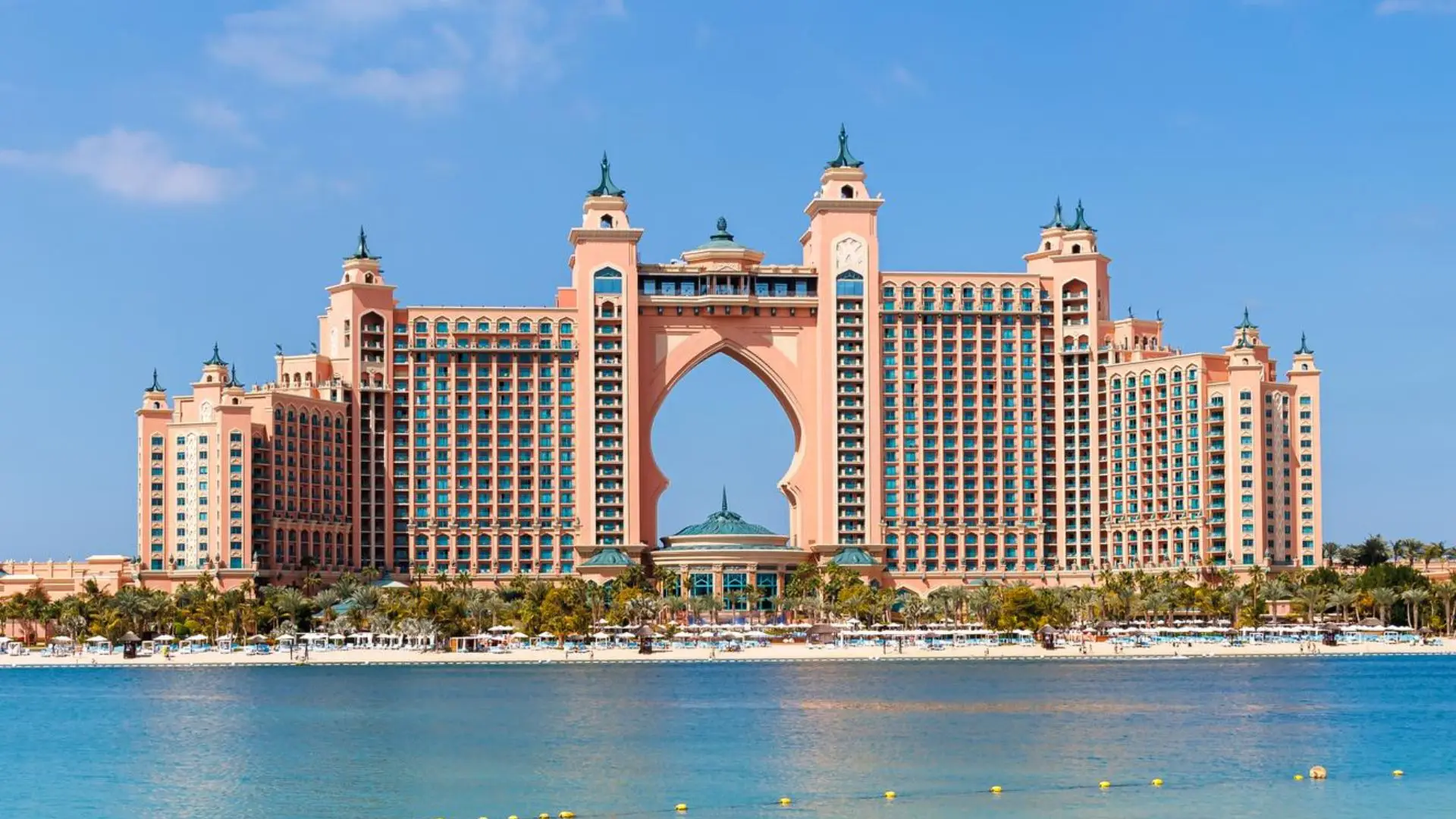 Vue aérienne de Palm Jumeirah, une île paradisiaque à Dubaï